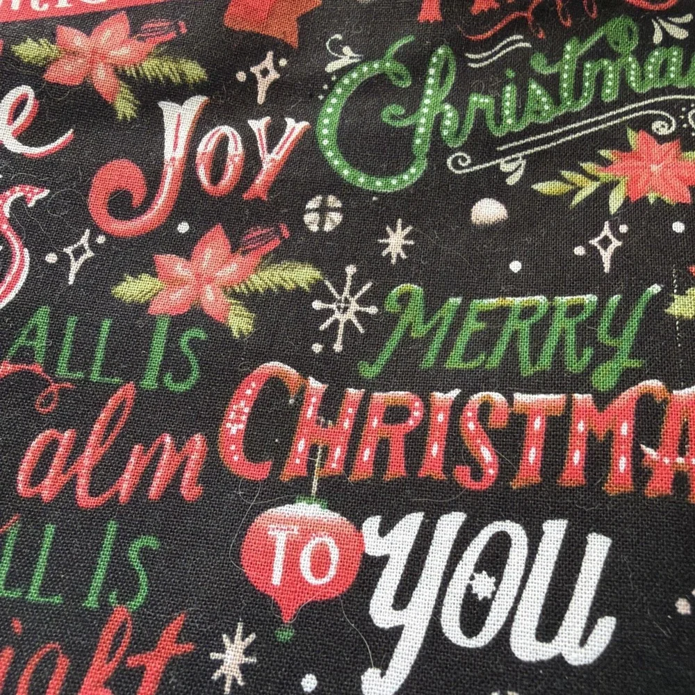 Vtg Christmas Fabric Lot, 9 Designs Have 1 Yard And A Pile Of Fabric Remnants